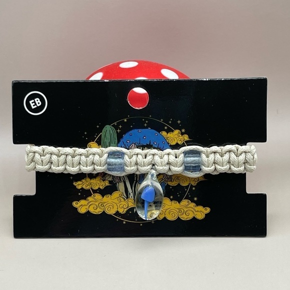Blue Mushroom Hemp Bracelet, Blue/Tan, OS, NWT, For Bundles Only - Picture 3 of 5